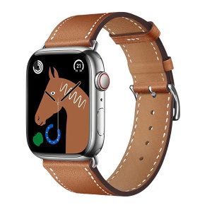 Apple Watch 1-6, SE, SE (2022) (42 / 44 mm) / Watch 7-8 (45 mm) / Watch Ultra (49 mm), bőr pótszíj, állítható, Hoco WA17, barna