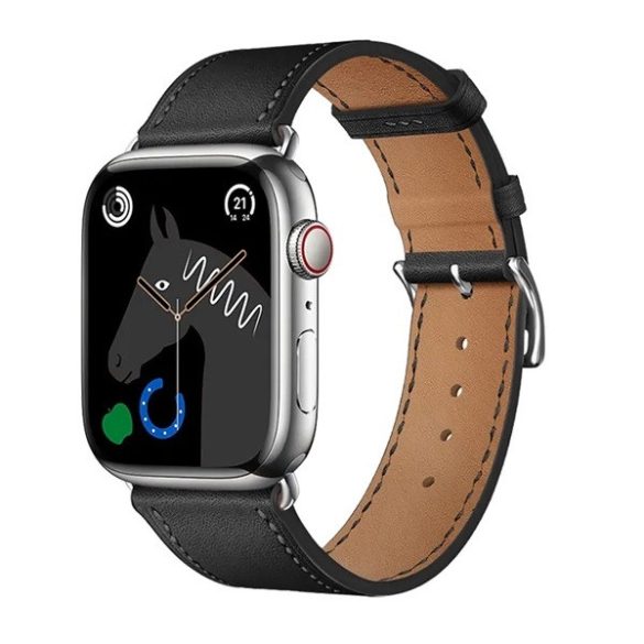 Apple Watch 1-6, SE, SE (2022) (42 / 44 mm) / Watch 7-8 (45 mm) / Watch Ultra (49 mm), bőr pótszíj, állítható, Hoco WA17, fekete