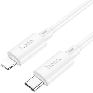 USB Type-C töltő- és adatkábel, Lightning, 100 cm, 2400mA, 20W, gyorstöltés, PD, QC, Hoco X88 Gratified, fehér