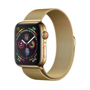 Apple Watch 1-6, SE, SE (2022) (42 / 44 mm), fém pótszíj, mágneses zár, milánói stílus, arany