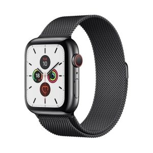 Apple Watch 1-6, SE, SE (2022) (38 / 40 mm), fém pótszíj, mágneses zár, milánói stílus, fekete