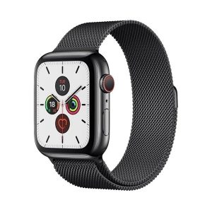 Apple Watch 1-6, SE, SE (2022) (42 / 44 mm), fém pótszíj, mágneses zár, milánói stílus, fekete