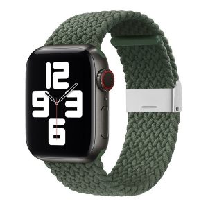 Apple Watch 1-6, SE, SE (2022) (42 / 44 mm) / Watch 7-9 (45 mm) / Watch Ultra (49 mm), textíl pótszíj, állítható, szőtt stílusú, zöld