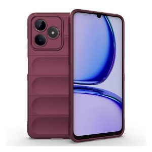 Realme C53 / Narzo N53, Szilikon tok, közepesen ütésálló, 3D minta, bordó