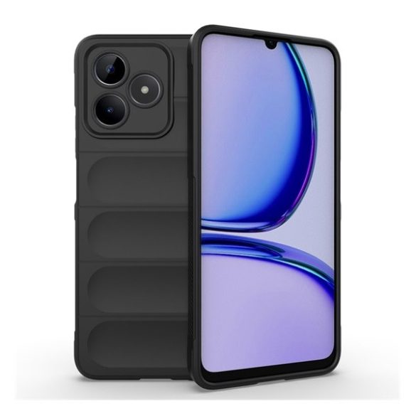 Realme C53 / Narzo N53, Szilikon tok, közepesen ütésálló, 3D minta, fekete