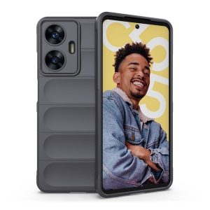 Realme C55, Szilikon tok, közepesen ütésálló, 3D minta, sötétszürke