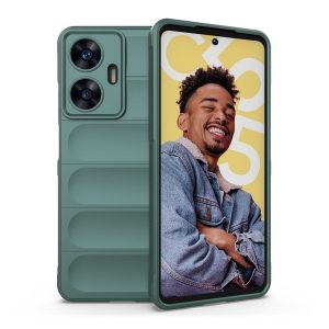 Realme C55, Szilikon tok, közepesen ütésálló, 3D minta, sötétzöld