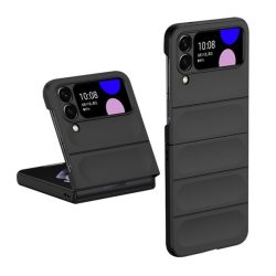   Samsung Galaxy Z Flip4 SM-F721B, Műanyag hátlap védőtok, közepesen ütésálló, 3D minta, fekete