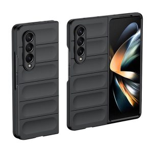 Samsung Galaxy Z Fold3 5G SM-F926B, Műanyag hátlap védőtok, közepesen ütésálló, 3D minta, fekete