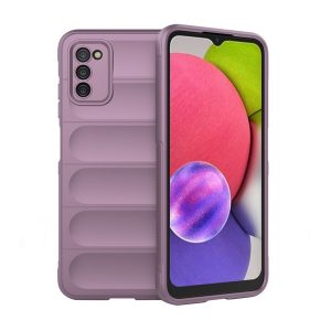 Samsung Galaxy A03s SM-A037F, Szilikon tok, közepesen ütésálló, 3D minta, lila