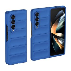 Samsung Galaxy Z Fold4 5G SM-F936B, Műanyag hátlap védőtok, közepesen ütésálló, 3D minta, sötétkék