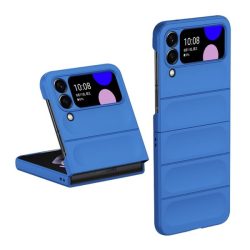   Samsung Galaxy Z Flip4 SM-F721B, Műanyag hátlap védőtok, közepesen ütésálló, 3D minta, sötétkék