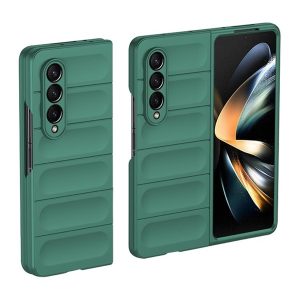 Samsung Galaxy Z Fold3 5G SM-F926B, Műanyag hátlap védőtok, közepesen ütésálló, 3D minta, sötétzöld