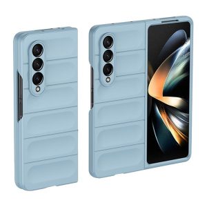 Samsung Galaxy Z Fold4 5G SM-F936B, Műanyag hátlap védőtok, közepesen ütésálló, 3D minta, világoskék