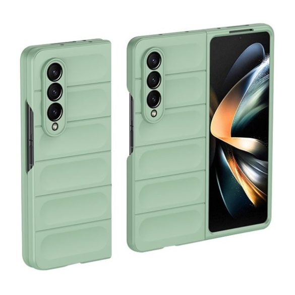 Samsung Galaxy Z Fold3 5G SM-F926B, Műanyag hátlap védőtok, közepesen ütésálló, 3D minta, világoszöld