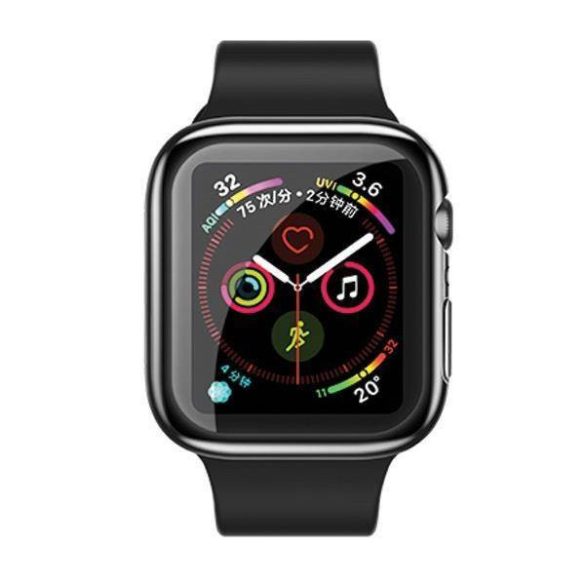 Apple Watch 4-6, SE, SE (2022) (44 mm), Szilikon védőkeret, ultravékony, szíj nélkül, Usams, fekete