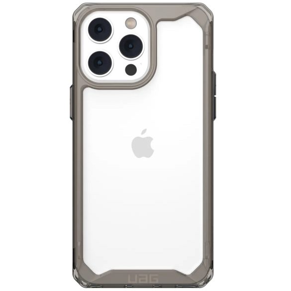 Apple iPhone 14 Pro Max, Műanyag hátlap védőtok, szilikon belső, közepesen ütésálló, UAG Plyo, áttetsző/szürke