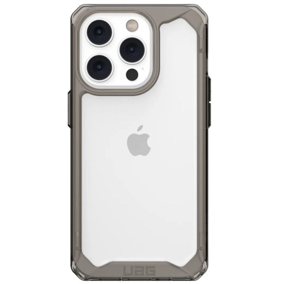 Apple iPhone 14 Pro, Műanyag hátlap védőtok, szilikon belső, közepesen ütésálló, UAG Plyo, áttetsző/szürke