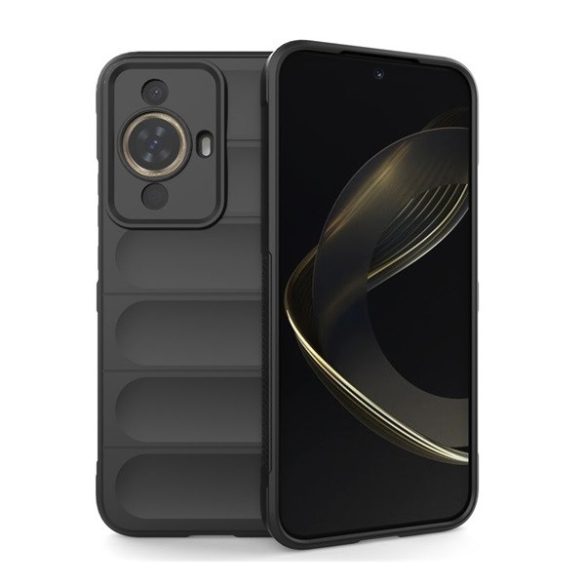 Huawei Nova 11, Szilikon tok, közepesen ütésálló, 3D minta, fekete