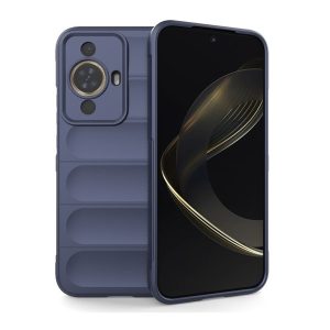 Huawei Nova 11 / 12S / 12 Lite, Szilikon tok, közepesen ütésálló, 3D minta, sötétkék