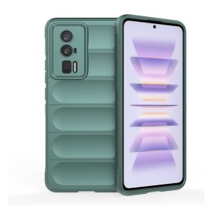 Xiaomi Redmi K60 / K60 Pro / Poco F5 Pro, Szilikon tok, közepesen ütésálló, 3D minta, sötétzöld