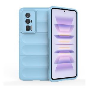 Xiaomi Redmi K60 / K60 Pro / Poco F5 Pro, Szilikon tok, közepesen ütésálló, 3D minta, világoskék