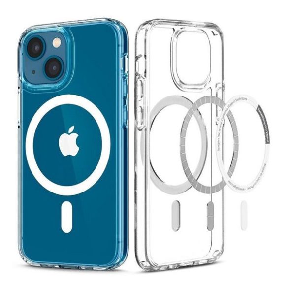 Apple iPhone 15 Plus, Szilikon tok, közepesen ütésálló, Magsafe kompatibilis, átlátszó