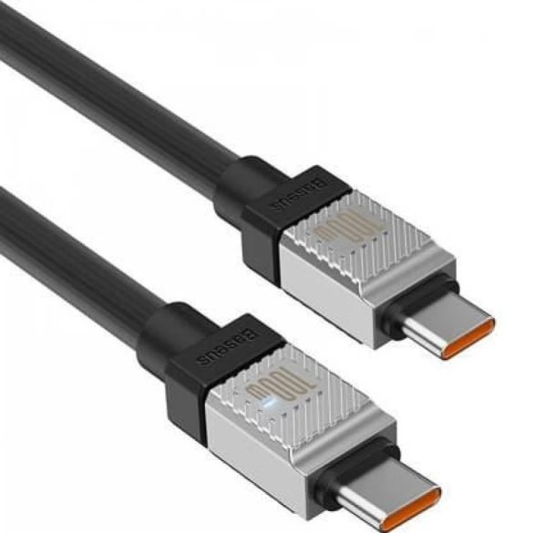 USB Type-C töltő- és adatkábel, USB Type-C, 100 cm, 100W, törésgátlóval, gyorstöltés, PD, Baseus Coolplay, CAKW000201, fekete