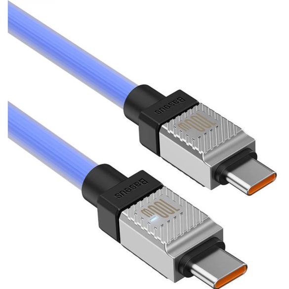 USB Type-C töltő- és adatkábel, USB Type-C, 100 cm, 100W, törésgátlóval, gyorstöltés, PD, Baseus Coolplay, CAKW000203, kék