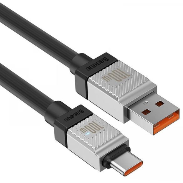 USB töltő- és adatkábel, USB Type-C, 100 cm, 6000 mA, 100W, törésgátlóval, gyorstöltés, Baseus Coolplay, CAKW000601, fekete