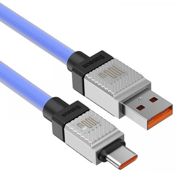 USB töltő- és adatkábel, USB Type-C, 200 cm, 6000 mA, 100W, törésgátlóval, gyorstöltés, Baseus Coolplay, CAKW000703, kék