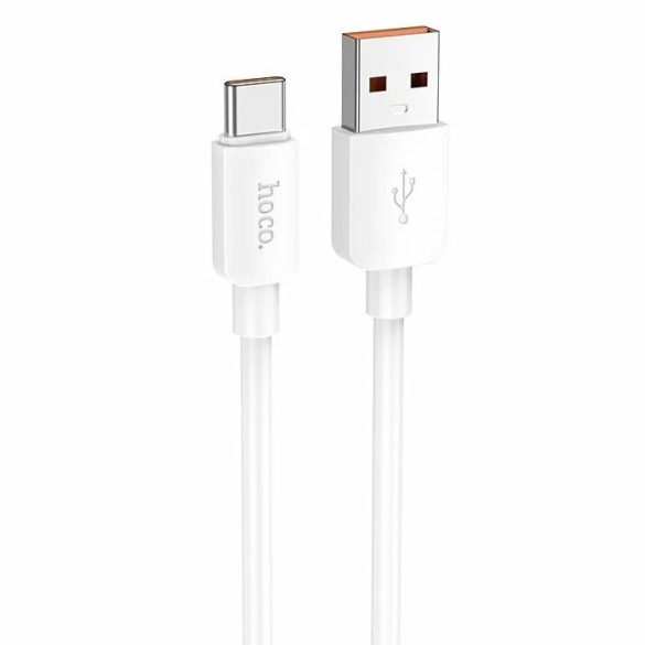 USB töltő- és adatkábel, USB Type-C, 100 cm, 6000mA, 100W, gyorstöltés, PD, QC, Hoco X96 Hyper, fehér