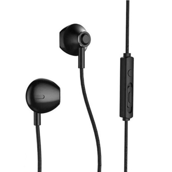 Vezetékes sztereó fülhallgató, 3.5 mm, mikrofon, felvevő gomb, Remax RM-510, fekete