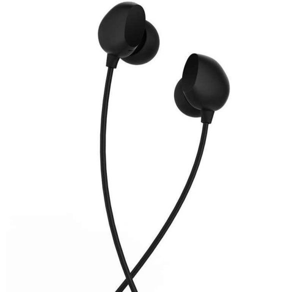 Vezetékes sztereó fülhallgató, 3.5 mm, mikrofon, felvevő gomb, Remax RM-550, fekete