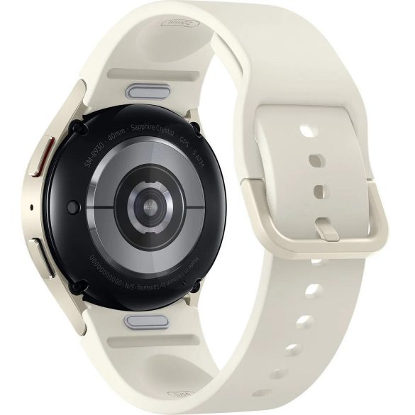 Bluetooth okosóra, szilikon szíj, alumínium keret, v5.3, eSim, aktivitás és egészség mérő, vízálló, hangszóró, Samsung Galaxy Watch 6 (40mm) SM-R935 (LTE), arany, gyári