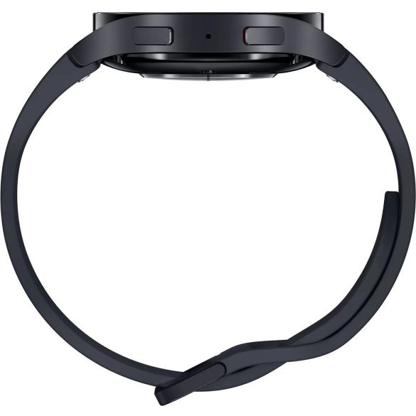 Bluetooth okosóra, szilikon szíj, alumínium keret, v5.3, eSim, aktivitás és egészség mérő, vízálló, hangszóró, Samsung Galaxy Watch 6 (44mm) SM-R945 (LTE), sötétszürke, gyári