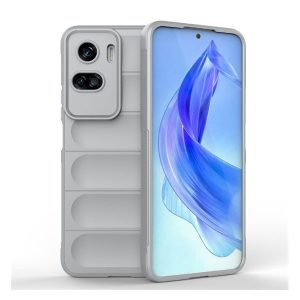 Huawei Honor 90 Lite, Szilikon tok, közepesen ütésálló, 3D minta, világosszürke