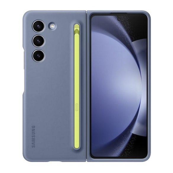 Samsung Galaxy Z Fold5 SM-F946B, Műanyag hátlap védőtok, ultravékony, Ceruza tartó, kék, gyári