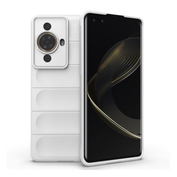 Huawei Nova 11 Pro, Szilikon tok, közepesen ütésálló, 3D minta, fehér