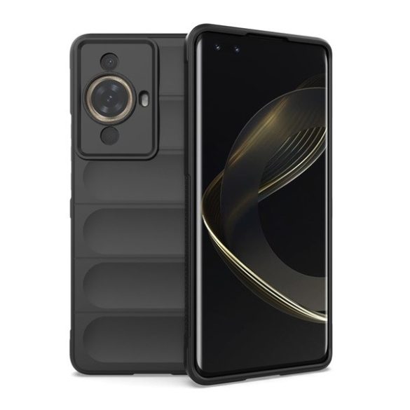 Huawei Nova 11 Pro, Szilikon tok, közepesen ütésálló, 3D minta, fekete
