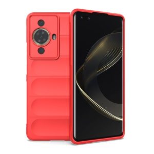 Huawei Nova 11 Pro, Szilikon tok, közepesen ütésálló, 3D minta, piros