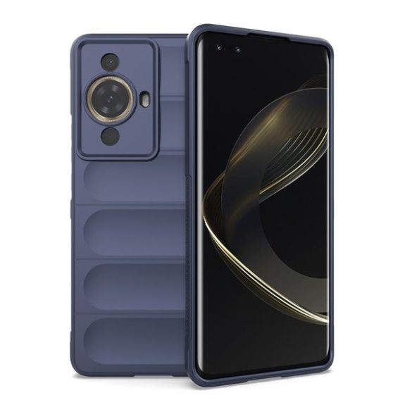Huawei Nova 11 Pro, Szilikon tok, közepesen ütésálló, 3D minta, sötétkék