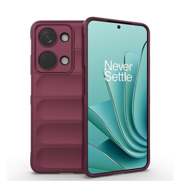 OnePlus Nord 3, Szilikon tok, közepesen ütésálló, 3D minta, bordó