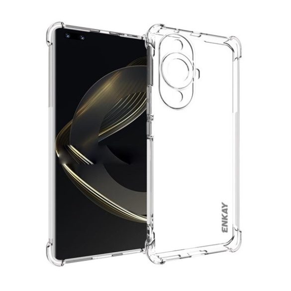 Huawei Nova 11 Pro, Szilikon tok, közepesen ütésálló, légpárnás sarok, Enkay, átlátszó