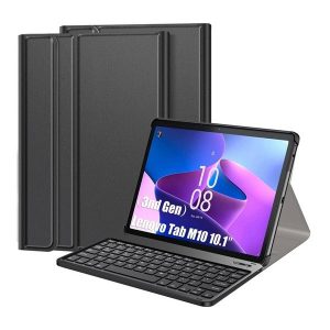 Lenovo Tab M10 (10.1) (3. generáció) TB-328, Bluetooth billentyűzetes mappa tok, fekete