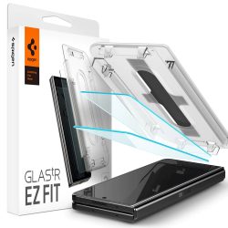   Samsung Galaxy Z Fold5 SM-F946B, Kijelzővédő fólia, ütésálló fólia az íves részre nem hajlik rá!), Tempered Glass (edzett üveg), Spigen Ez Fit, Clear, 2 db / csomag