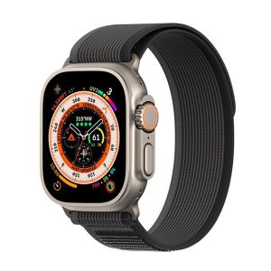 Apple Watch 1-6, SE, SE (2022) (38 / 40 mm) / Watch 7-8 (41 mm), textíl pótszíj, állítható, Dux Ducis YJ, fekete/sötétszürke