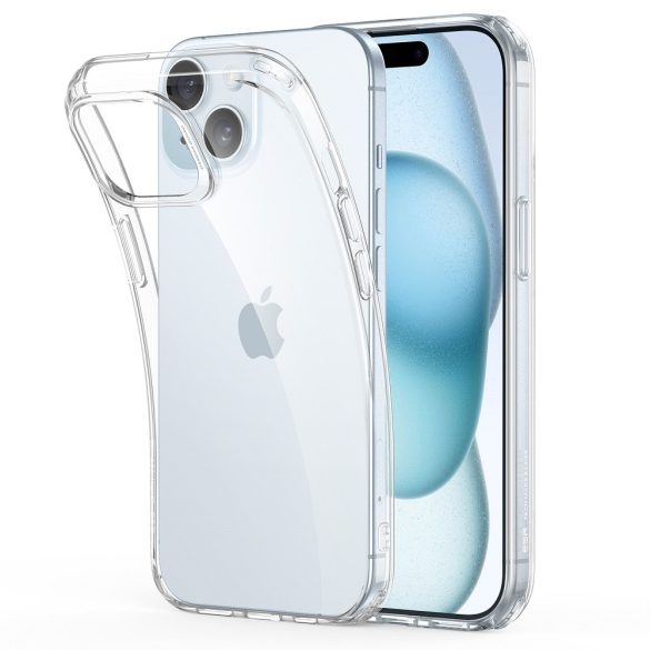 Apple iPhone 15, Szilikon tok, ultravékony, közepesen ütésálló, légpárnás sarok, ESR Project Zero, átlátszó