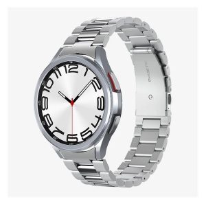 Samsung Galaxy Watch 6 Classic (47mm) SM-R960 / R965, fém pótszíj, Spigen Modern Fit, ezüst