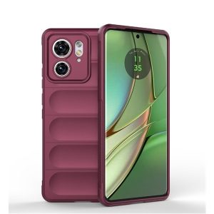 Motorola Edge 40, Szilikon tok, közepesen ütésálló, 3D minta, bordó